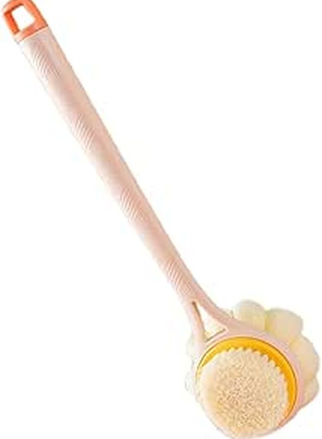 Long Handle Dual Sided Back Scrubber Bath Brush With Soft Nylon Bristles For Exfoliating - Image 1