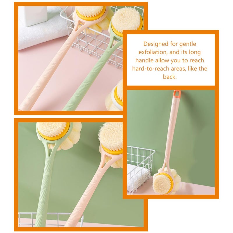 Long Handle Dual Sided Back Scrubber Bath Brush With Soft Nylon Bristles For Exfoliating - Image 4