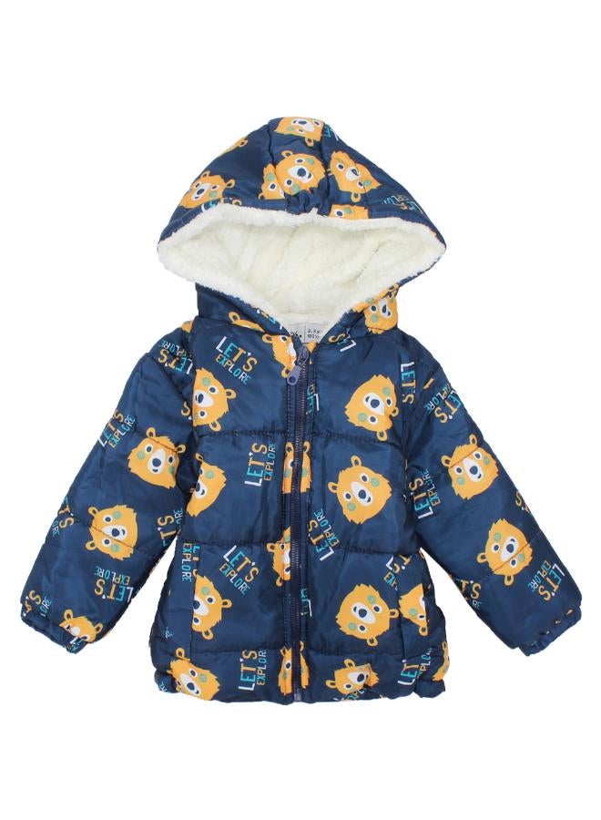 CURIOUS BEAR LONG-SLEEVED WATERPROOF HOODED JACKET