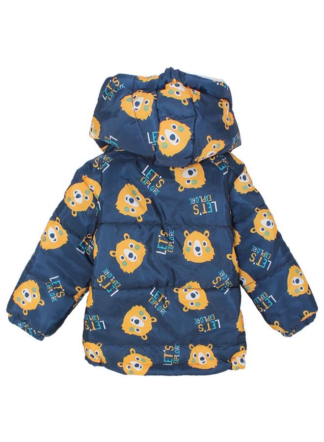 CURIOUS BEAR LONG-SLEEVED WATERPROOF HOODED JACKET