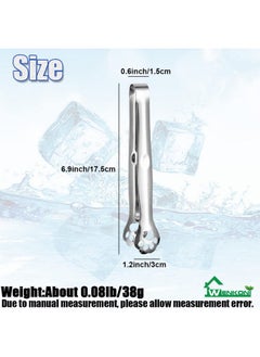 Wenkoni Wenkoni Ice Tongs,Sugar Cubes Tongs 6.9"SUS 304 Stainless Steel Small Serving Tongs Appetizers Tongs Kitchen Tongs for Tea Party Coffee Bar Kitchen 10pcs Set.  - Image 2
