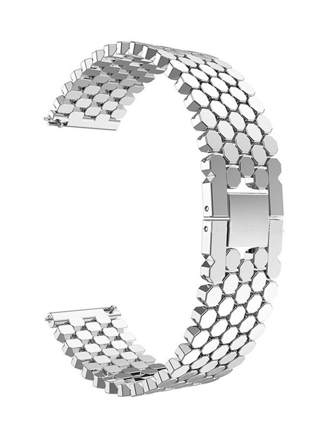 NIBEMINENT Honeycomb Stainless Steel Watch Band 22mm For Amazfit GTR Silver - Image 1