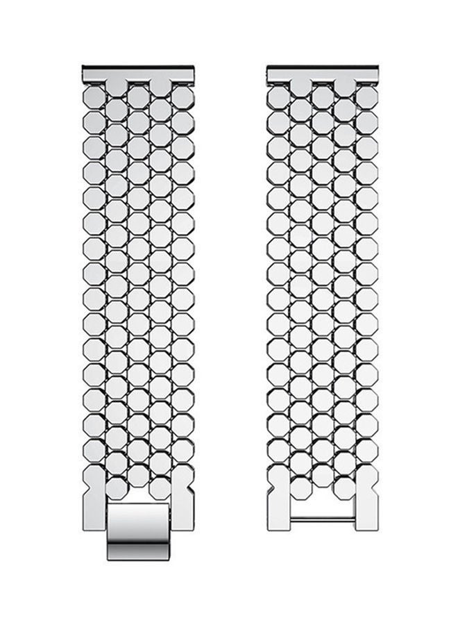 NIBEMINENT Honeycomb Stainless Steel Watch Band 22mm For Amazfit GTR Silver - Image 2
