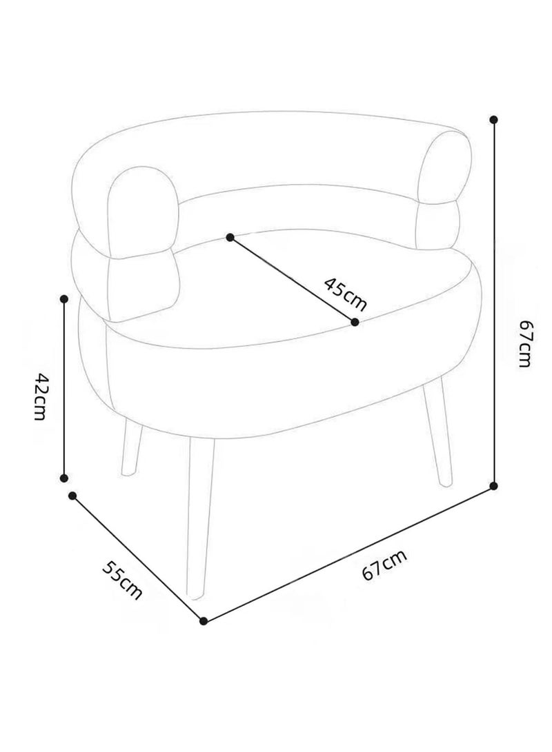 WEMART Mid Century Boucle Accent Chair, Modern Sherpa Barrel Chair with Curved Back, Comfy Upholstered Side Sofa Chair for Small Spaces, Living Room, Bedroom, Vanity & Reading Nook, White - Image 4