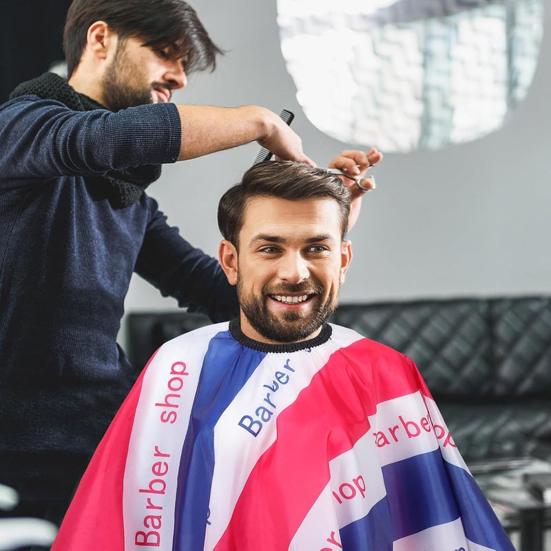 Hair Cutting Cape for Hair Stylist Reusable Washable Barber Cape with Stripe Pattern Suitable for Home and Professional Barber Use - Image 4