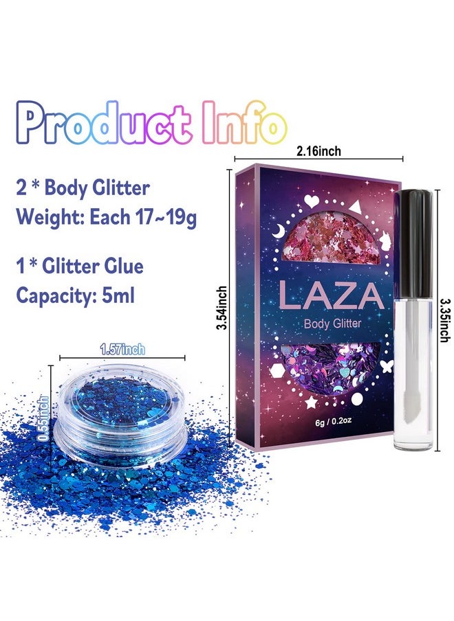 Body Glitter 2 Jars Iridescent Chunky Sequins With Glitter Glue Perfect For Women Eyeshadow Makeup Face Paint Festival Rave Outfits Hair Accessories Carnival Party Costumes Colorful Purple - pzsku/Z0CE188FCADF80A90CF56Z/45/_/1694502388/f48924c0-55b5-49a9-83d6-152eef176489