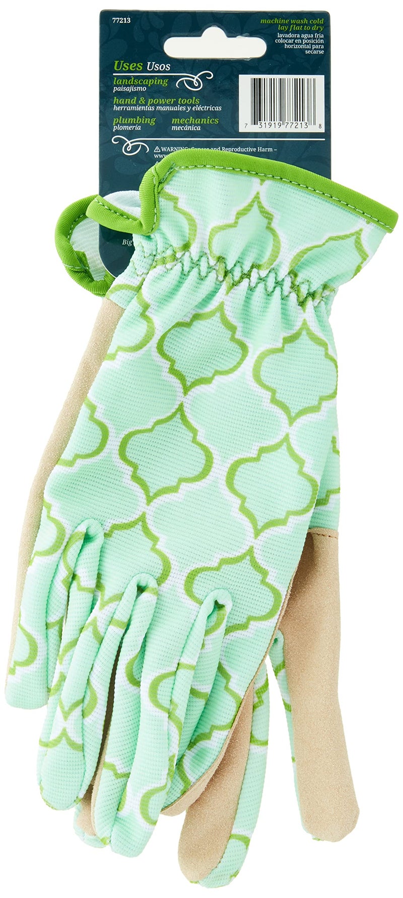 Digz Planter Pro Women's Gardening Gloves and Work Gloves with Touch Screen Compatible Fingertips, Geometric Pattern, Large - Image 3