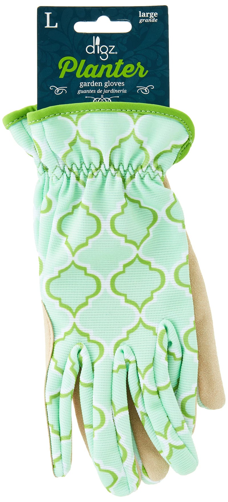 Digz Planter Pro Women's Gardening Gloves and Work Gloves with Touch Screen Compatible Fingertips, Geometric Pattern, Large - Image 2
