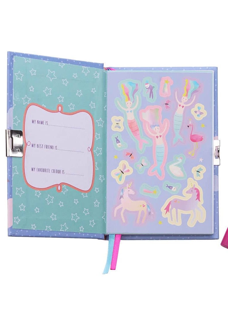 Floss & Rock Fantasy My Scented Secret Diary - Scented Lockable Journal for Kids with Scented Sticker Sheet, Padlock and Key, And Kids Activity Book - Image 3