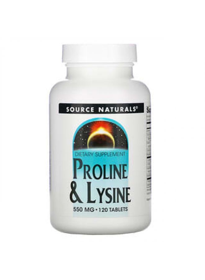 Source Naturals Source Naturals L-Proline & L-Lysine 550 mg 120 Tablets 