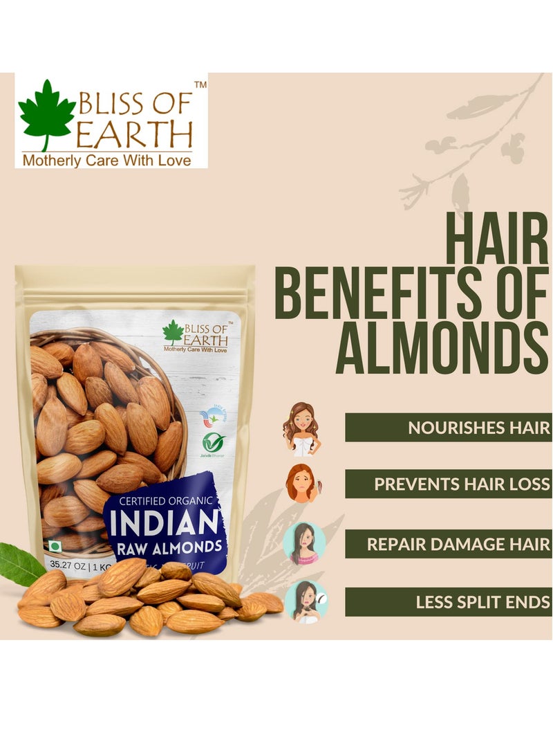 BLISS OF EARTH 500gm Organic Almonds Badam Dry fruits Crunchy & Tasty High in fiber, Immunity Booster Your Daily Diet Super Snack - Image 5