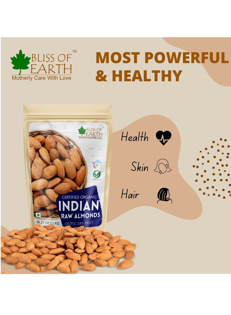 BLISS OF EARTH 500gm Organic Almonds Badam Dry fruits Crunchy & Tasty High in fiber, Immunity Booster Your Daily Diet Super Snack - Image 3