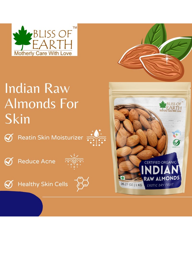BLISS OF EARTH 500gm Organic Almonds Badam Dry fruits Crunchy & Tasty High in fiber, Immunity Booster Your Daily Diet Super Snack - Image 2