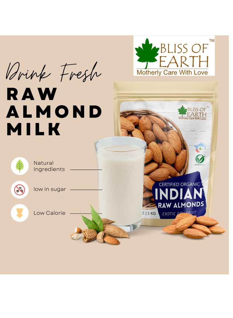BLISS OF EARTH 500gm Organic Almonds Badam Dry fruits Crunchy & Tasty High in fiber, Immunity Booster Your Daily Diet Super Snack - Image 4