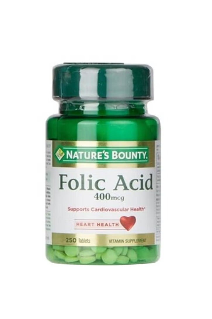 NATURE'S BOUNTY Folic Acid 400 Mcg - 250 Tablets - Image 1