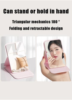 BTFMEI 2PCS Mini Makeup Mirror, Portable Folding Compact Cute Makeup Mirror Pocket Mirror for Quick Touch-U.S on the Go (Pink)  - Image 2