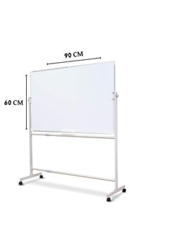 Generic Mobile Dry Erase Whiteboard Rotating White Board with Wheels and Stand 90X60 cm Double Sided Wall Mountable Dry Erase Board with Accessories Set  - Image 3