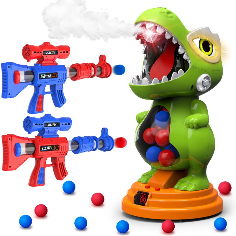 BAODLON Dinosaur Shooting Toys for Boys 4 5 6 7 8 Years Old Movable Electronic Scoring Target Game with 2 Toy Gun Spray Light Sound 24 Foam Balls Christmas Birthday Gift for Kids 35 57 - Image 3