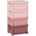 Qaba 4 Tier Kids Storage Unit Toy Organizers and Storage with 4 Drawer Chest for Kids Bedroom Nursery Kindergarten Living Room for Boys Girls Toddlers Pink - Image 3