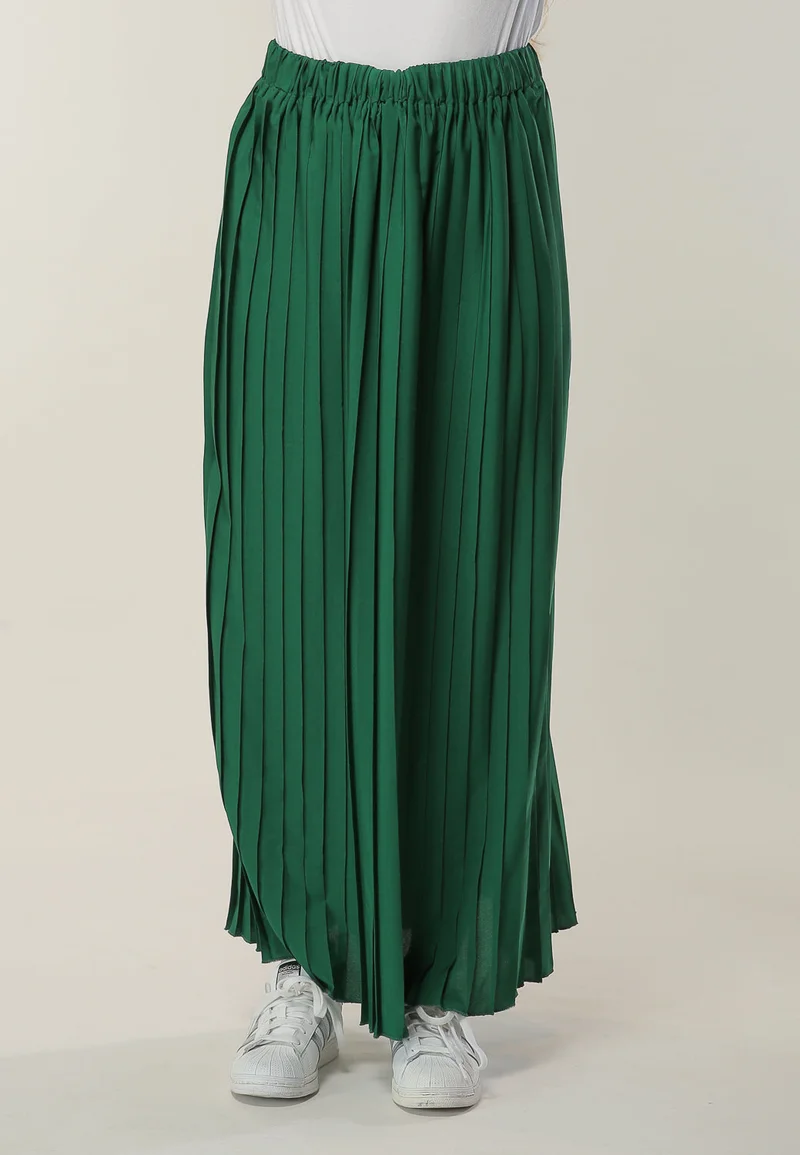 Moistreet Pleated High Waist Maxi Skirt