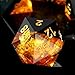 Haxtec Galaxy DND Dice Set Sharp Edge Dice with Dice Case Handmade Yellow Black Resin DD Dice Set for TTRPGs Compatible with Dungeons and Dragons Gifts - Image 2