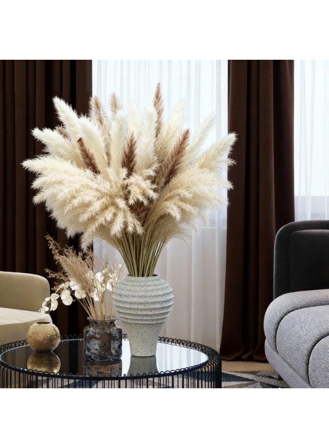 MirageBotanics Beige Ceramic Vase for Pampas Grass, Flowers and Plants, for Home, Office Living Room,Table Shelf Decor (Arab Style) - Image 3