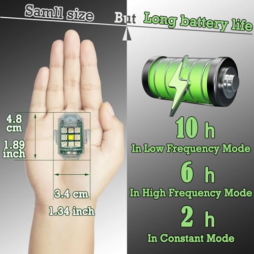 tecooller Wireless Strobe LED Lights, 4 Pack, RGB Emergency Warning Lights, USB Rechargeable, 7 colors 30 Flash Modes, High Brightness, For Car Motorcycle Bicycle Bike Outdoor Camp Hiking (M3-4) - Image 3
