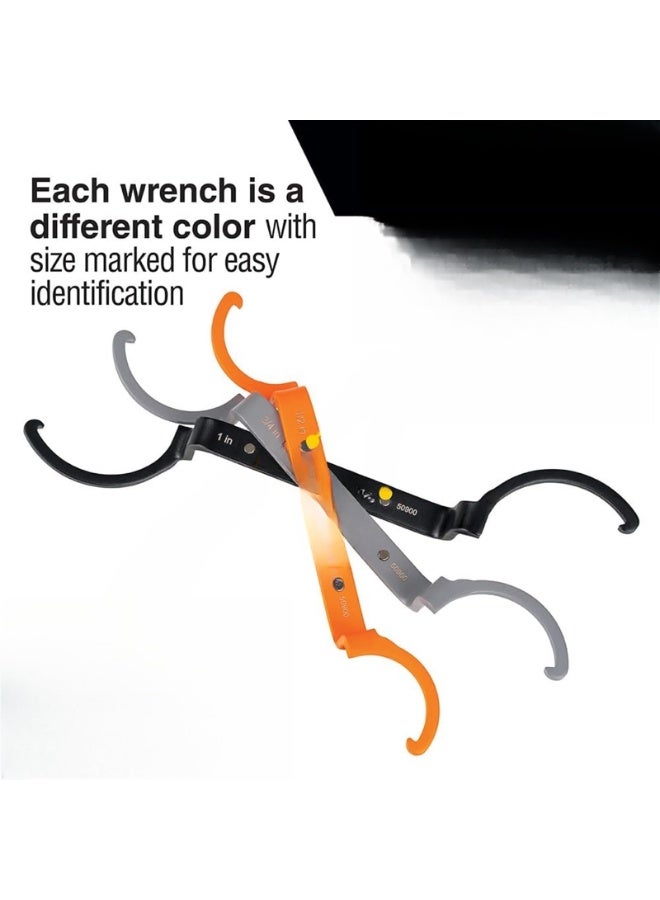 Conduit Lockout Wrench Set, Tighten and Loosen Locknuts in Tight Spaces, 1/2, 3/4 and 1-Inch, Offset Bends  - Image 2