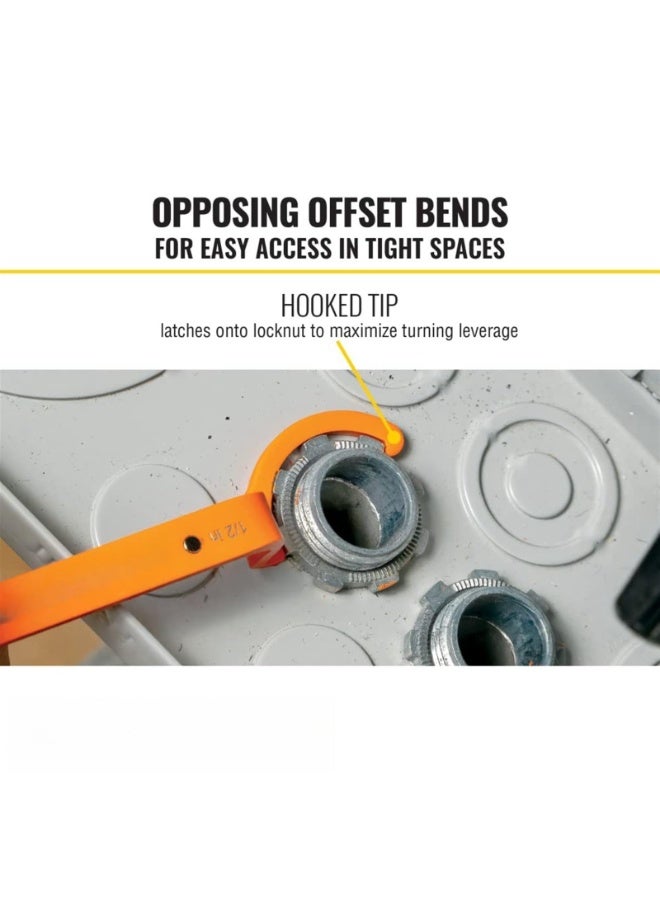 Conduit Lockout Wrench Set, Tighten and Loosen Locknuts in Tight Spaces, 1/2, 3/4 and 1-Inch, Offset Bends  - Image 3