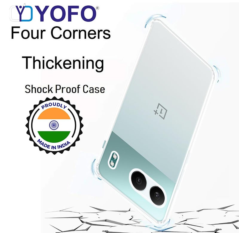 YOFO Back Cover for OnePlus Nord 4 (5G) (Flexible|Silicone|Transparent|Full Camera Protection|Dust Plug) - Image 3