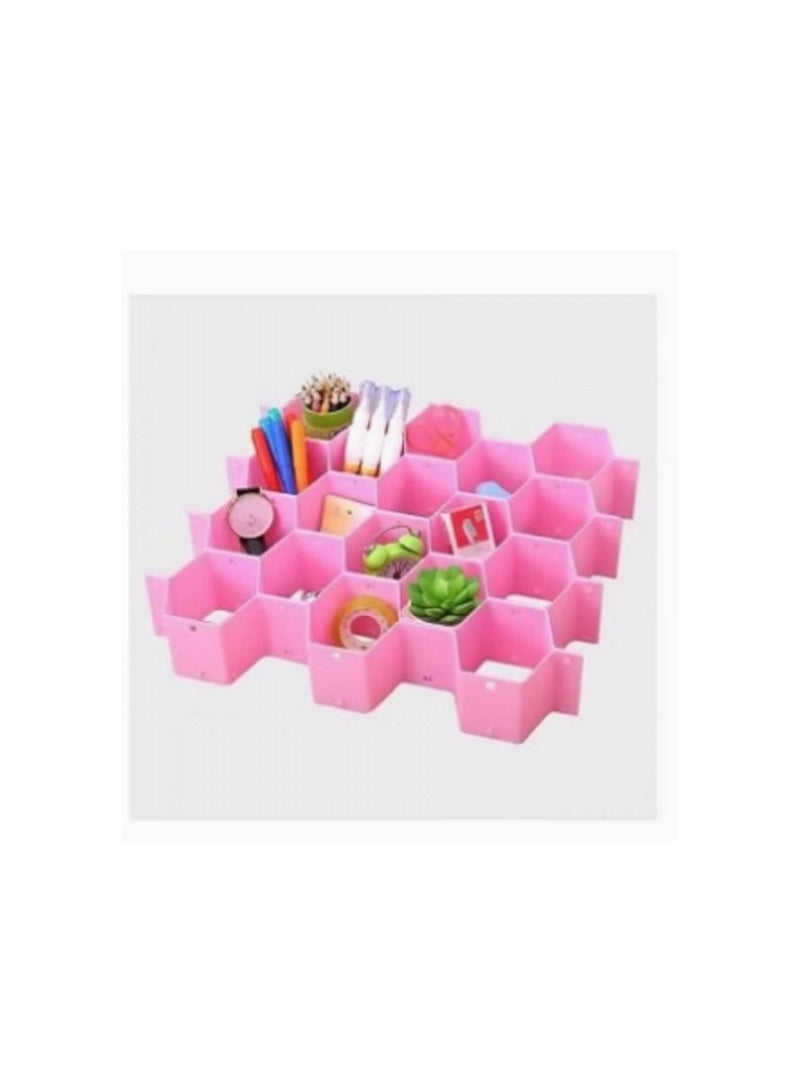 Honeycomb Shaped Drawer Divider And Organizer Pink - Image 2