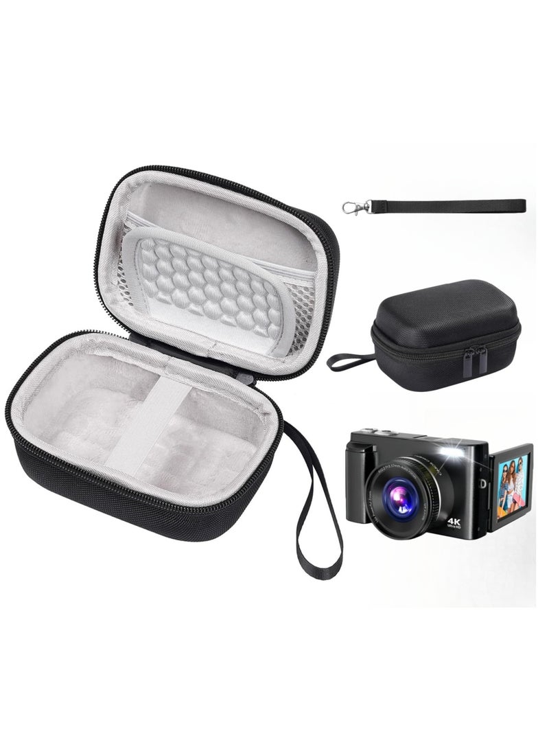 Lecran CCD digital camera bag, can store SD card, spare battery, etc., suitable for CCD digital camera, travel portable cute  camera bag (black) - Image 1