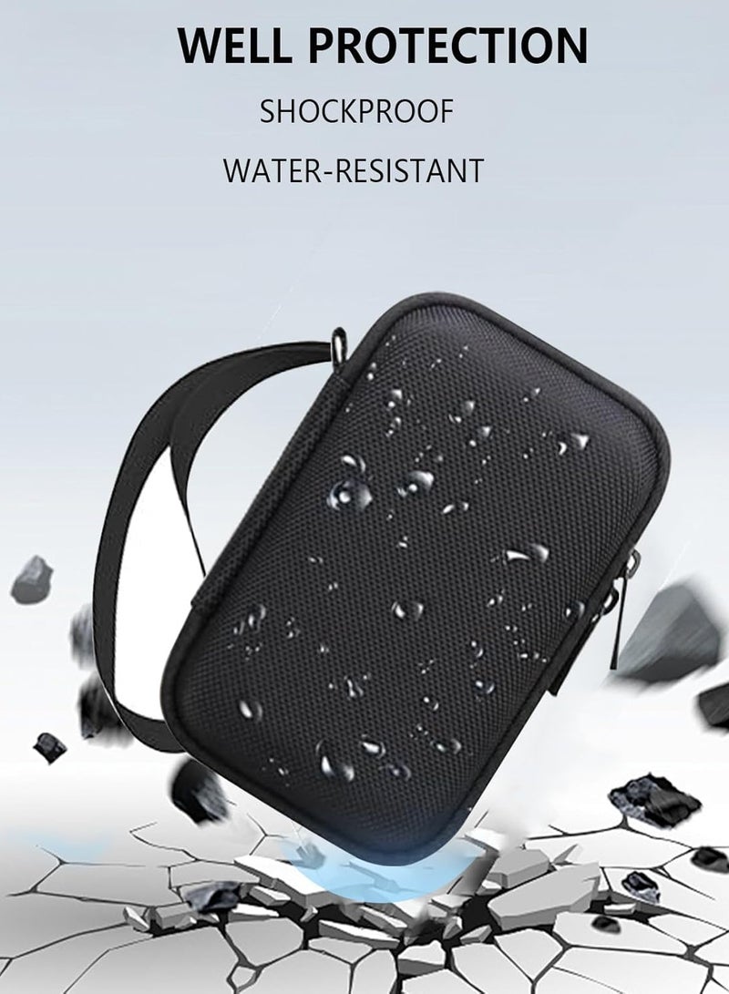 Lecran CCD digital camera bag, can store SD card, spare battery, etc., suitable for CCD digital camera, travel portable cute  camera bag (black) - Image 2