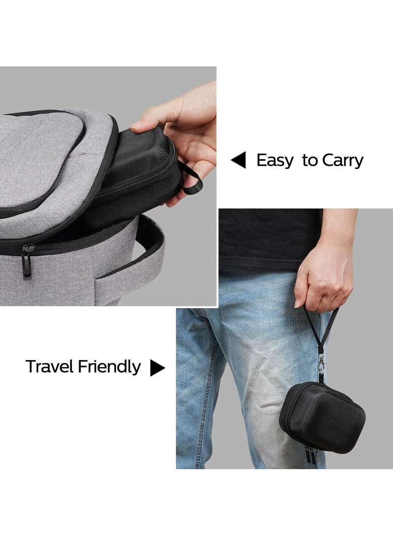 Lecran CCD digital camera bag, can store SD card, spare battery, etc., suitable for CCD digital camera, travel portable cute  camera bag (black) - Image 5