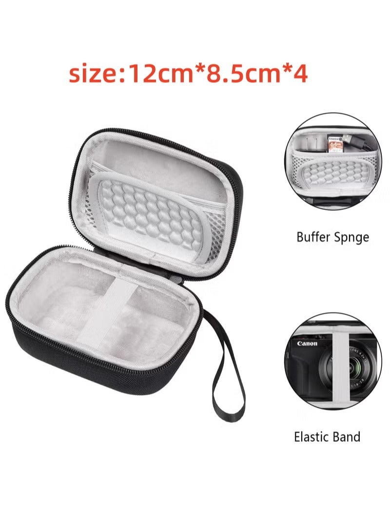 Lecran CCD digital camera bag, can store SD card, spare battery, etc., suitable for CCD digital camera, travel portable cute  camera bag (black) - Image 3