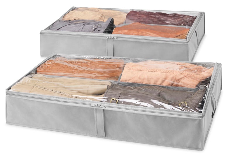 Whitmor 4 Section Underbed Boot Bag - Set of 2 - Alloy Gray - Image 2