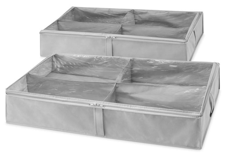 Whitmor 4 Section Underbed Boot Bag - Set of 2 - Alloy Gray - Image 3