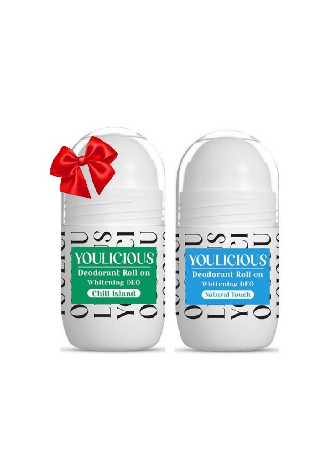 Youlicious deodrent roll on whitening Natural Touch 50ml + chill island 50ml