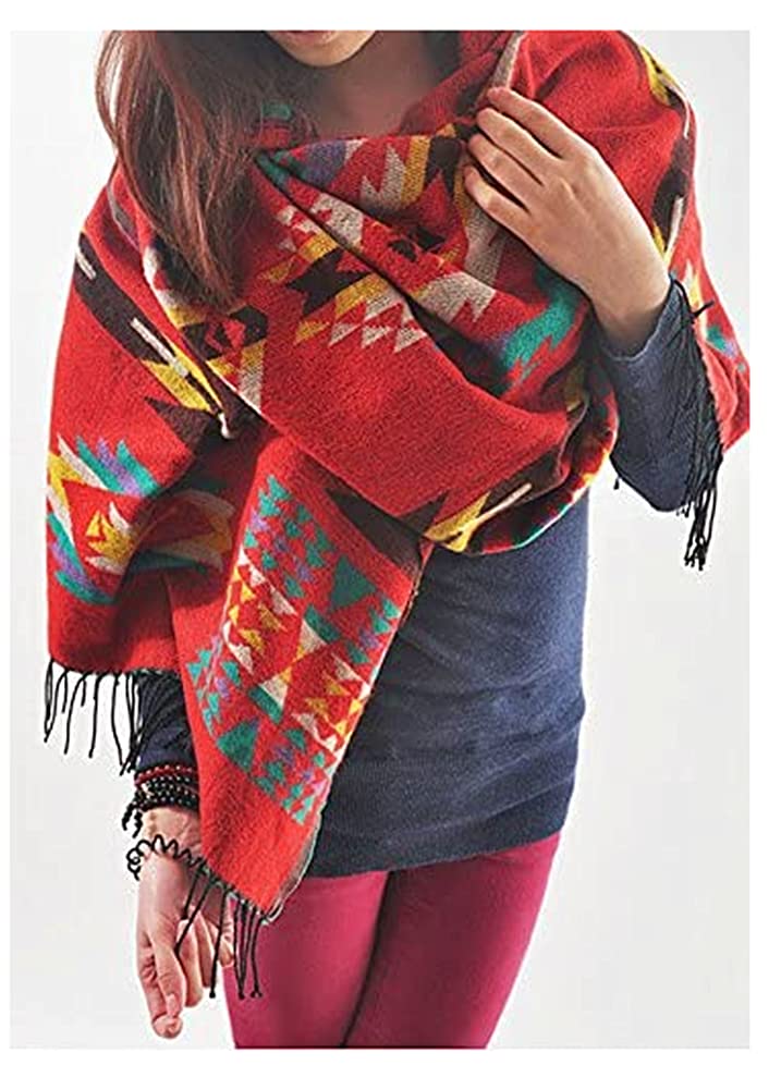 YEESAM Hoodie Poncho Bohemian Blanket, Hooded Shawl Cape Cloak Scarf Tassel - Image 4