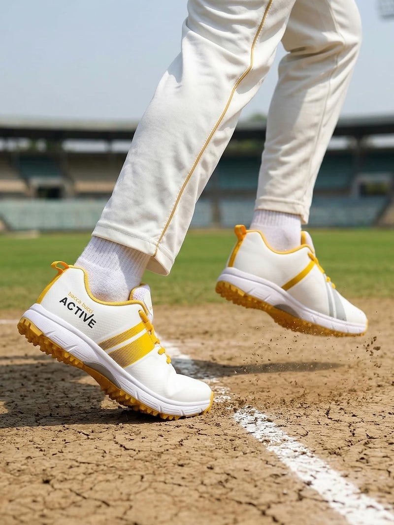 Bacca Bucci Century Runner Elite Performance Cricket Shoes Professional Grade Sports Footwear for the Passionate Cricketer Yellow UK11 - Image 4