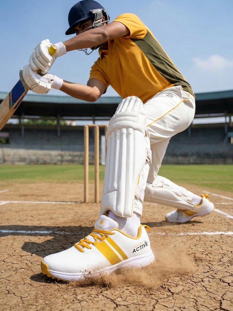 Bacca Bucci Century Runner Elite Performance Cricket Shoes Professional Grade Sports Footwear for the Passionate Cricketer Yellow UK11 - Image 5