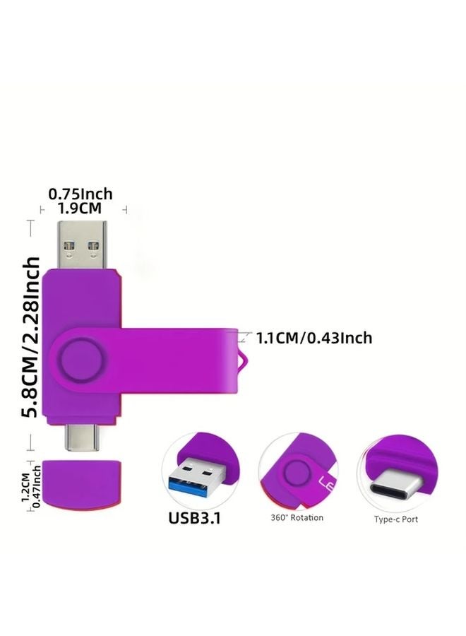 LANSTEN 256GB USB C Flash Drive 2 in 1 with USB A and Type C Port for Mac Pro Laptops PC - Image 2