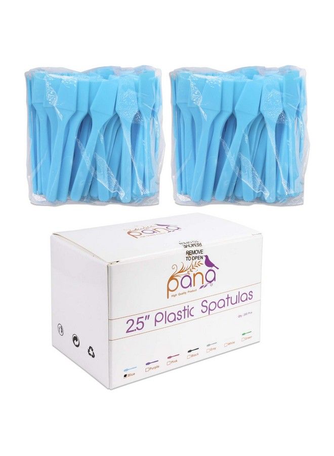 Pana 200Pcs Pana Cosmetic Make Up Disposable Plastic 2.5" Spatulas Skin Care Facial Cream Mask Spatula (Blue200 Pieces In A Box) - Image 2