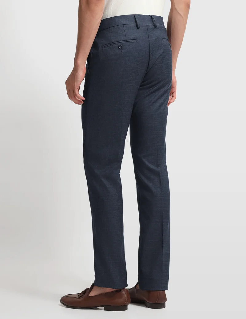 Arrow Navy Hudson Regular Fit Dobby Trouser for Men | Best Price UAE