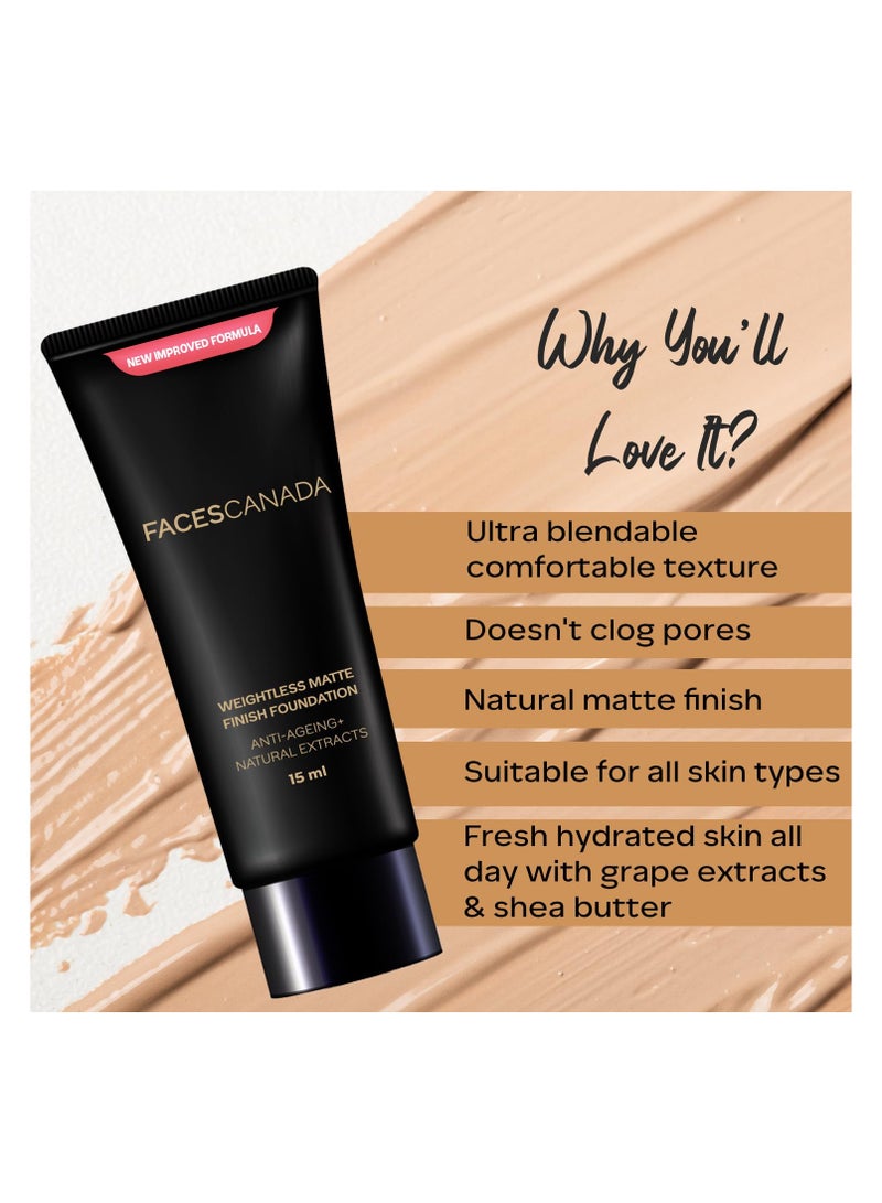 Facescanada كريم أساس فيسيز كندا خفيف الوزن وغير لامع طبيعي 02 18 مل؛ ملمس ناعم للغاية وقابل للمزج؛ لمسة نهائية طبيعية غير لامعة؛ مكافحة الشيخوخة. مستخلص العنب وزبدة الشيا وزيت بذور الزيتون المخصب - Image 2