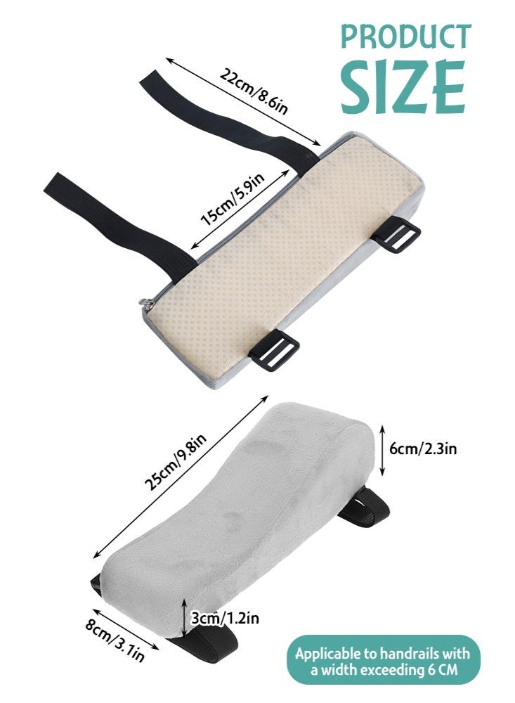 فورثكان أغطية مساند ذراع كرسي المكتب، مجموعة من قطعتين، وسائد مريحة للمرفقين، (وسادتان رماديتان لمساند الذراع) - Image 4