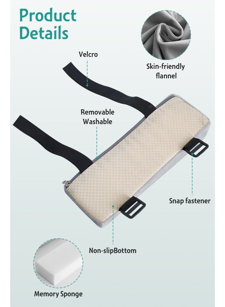 فورثكان أغطية مساند ذراع كرسي المكتب، مجموعة من قطعتين، وسائد مريحة للمرفقين، (وسادتان رماديتان لمساند الذراع) - Image 3