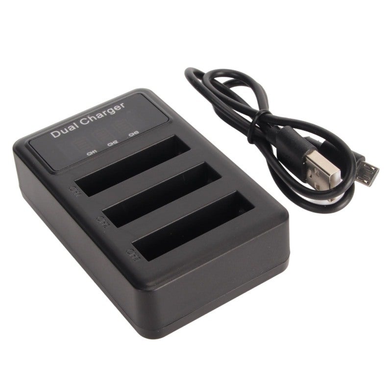 USB Camera Battery Charger Triple Port Charging Station - USB 5V Input with Power Level Display Portable Camera Charger for Sony DSC H50 H10 H20 Travel Photography Gear - Image 2
