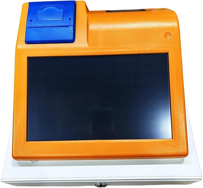 NOWAZA Electronic Cash Register, Smart Small Cash Register, 11-inch Touch Screen English Fast Food Milk Tea Electronic Cash Register, for Shops Businesses(Orange) - Image 1