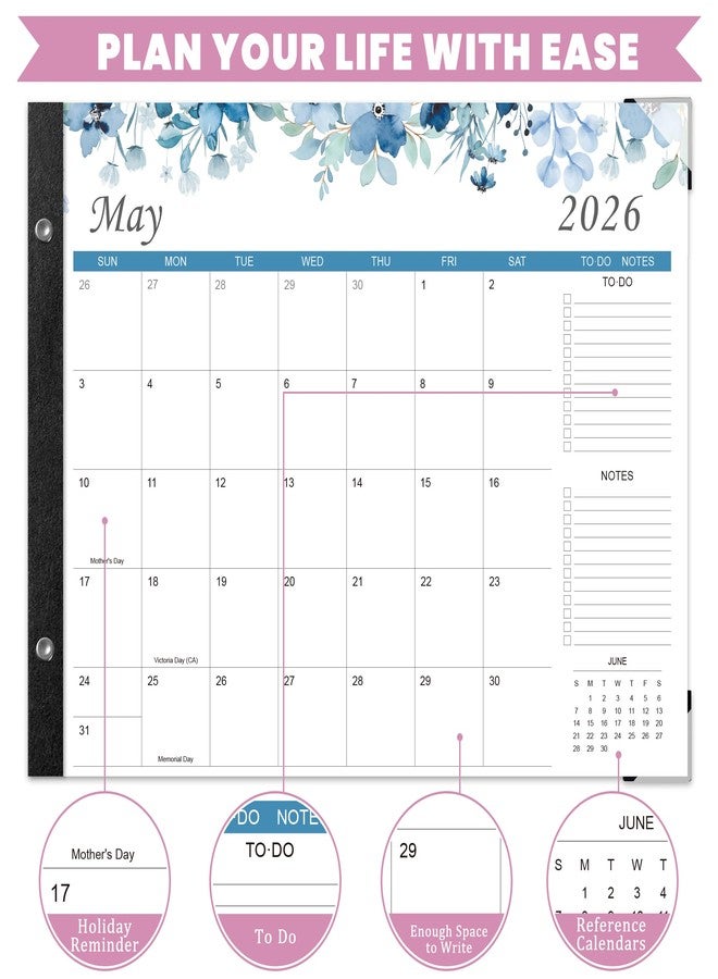 Adronix Desk Calendar 2026-2027 - 22" x 17" Large Desk Calendar Runs From January 2026 to June 2027. - Image 5